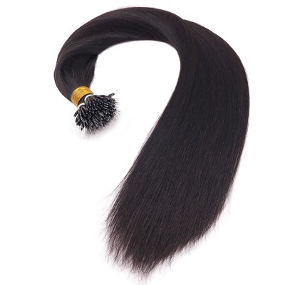 Wholesale new products 100% human remy hair dark colors nano ring hair extensions