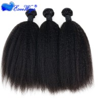 Wholesale virgin Brazilian human hair extension natural color kinky straight hair weft