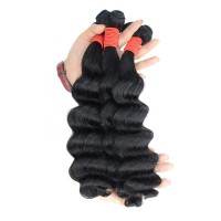 Angelbella Brazilian Human Hair Extension Remy Hair With Natural Black Color